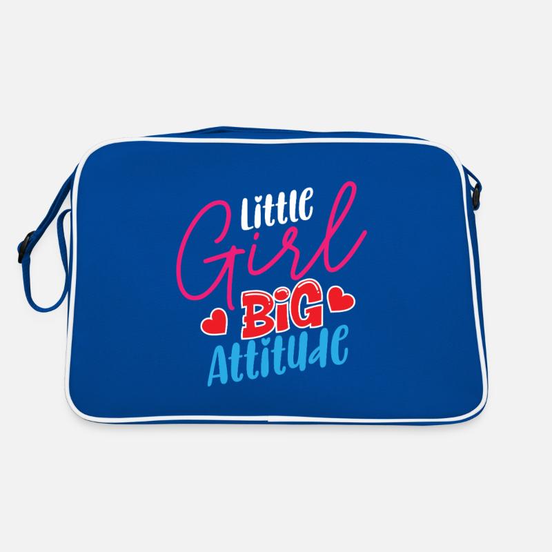 Kleines Mädchen Big Attitude – Lustiges freches Mädchen Geschenk Retro Tasche