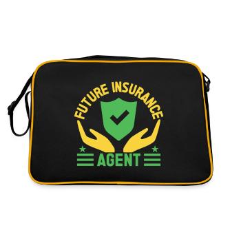 Insurance Agent Future Agent Funny Insurance - Retro Tasche - Schwarz/Gold - Hinten