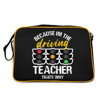 Funny Driving Teacher Design - Retro Bag - black/gold - Back