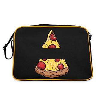 Part de Pizza Prenom Personnalisable - Sac Retro - noir/or - Dos