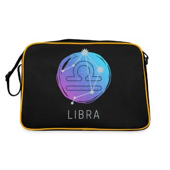Libra Zodiac Horoscope Zodiac Sign Star - Retro Bag - black/gold - Back