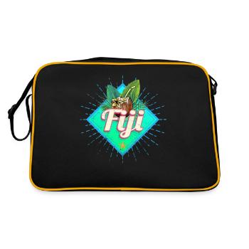 Fiji Islands Coconut Holiday Vintage Souvenir - Retro Bag - black/gold - Back