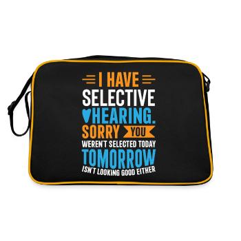 I Have Selective Hearing – Funny Sarcastic Gift - Retro Bag - black/gold - Back