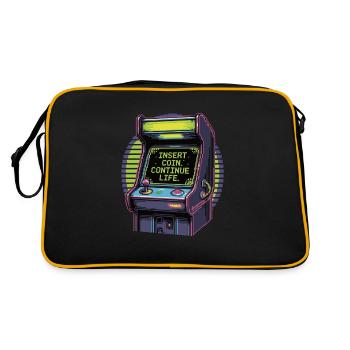 Insérer une pièce de monnaie – Continuer la vie | Conception Retro Gamer - Sac Retro - noir/or - Dos