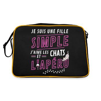 FILLE SIMPLE CHATSET APERO - Sac Retro - noir/or - Dos