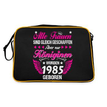 Queens born in 1985 40th birthday - Retro Bag - black/gold - Back