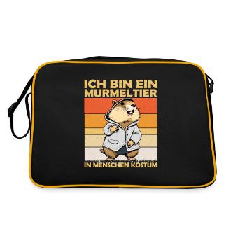 I'm a Groundhog in People Costume Rodent - Retro Bag - black/gold - Back