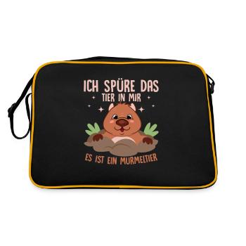 I feel the animal in me. It's a groundhog T - Retro Bag - black/gold - Back