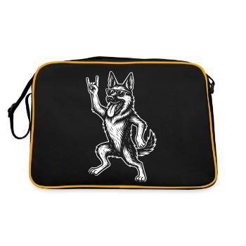 Funny Heavy Metal Rock Music German - Retro Bag - black/gold - Back