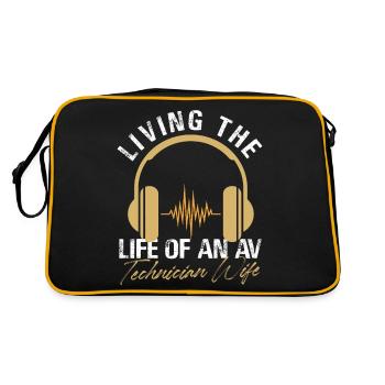 AV Technician Wife Life Design - Retro Bag - black/gold - Back