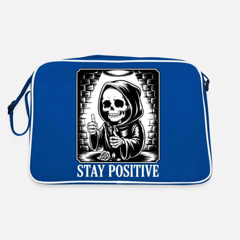 Restez positif – Grim Reaper Skeleton Design Humour Sac Retro