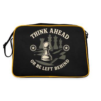 Chess Player Think Ahead Or Be Left Behind Board - Retro Bag - black/gold - Back