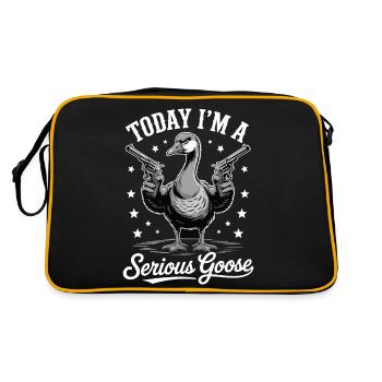 Today I'm a Serious Goose Lustige Gans mit Pistole - Retro Bag - black/gold - Back