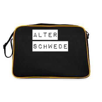 Old Swede Funny Expression Saying - Retro Bag - black/gold - Back