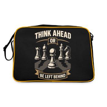 Think ahead or lag behind - Retro Bag - black/gold - Back