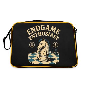 Schachspieler Brettspiel-endspiel-enthusiast - Retro Tasche - Schwarz/Gold - Hinten