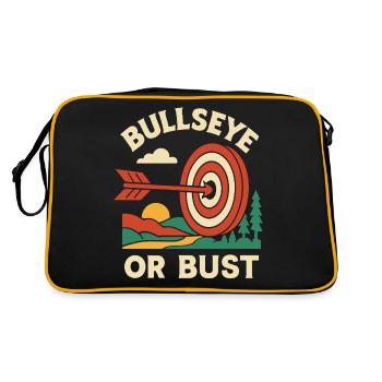 Bullseye Or Bust Archery Bow Funny - Retro Bag - black/gold - Back