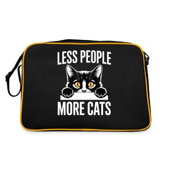Moins de gens, plus de chats – pour les fans de chats - Sac Retro - noir/or - Dos