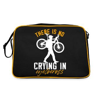 No Crying in Cyclocross Design - Retro Tasche - Schwarz/Gold - Hinten