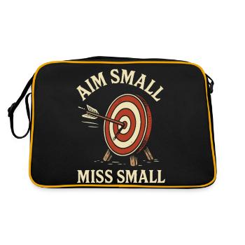 Aim Small Miss Small Bogenschießen Bogenschütze - Retro Tasche - Schwarz/Gold - Hinten