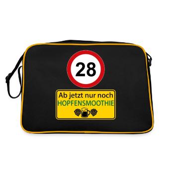 28 Ab jetzt nur noch Hopfensmoothie - Retro Tasche - Schwarz/Gold - Hinten