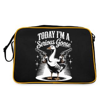 Today I'm a Serious Goose Lustige Gans mit Pistole - Retro Bag - black/gold - Back
