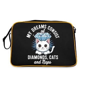 Les rêves sont faits de diamants, de chats, de siestes - Sac Retro - noir/or - Dos