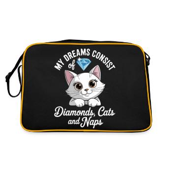 Les rêves sont faits de diamants, de chats, de siestes - Sac Retro - noir/or - Dos