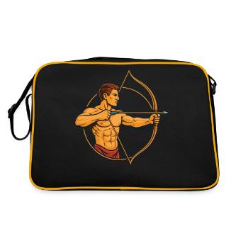 Bogenschießen Bogen Ziel pfeil Archer Design - Retro Tasche - Schwarz/Gold - Hinten