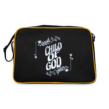 Kind Gottes Christliches Design - Inspirierend - Retro Tasche - Schwarz/Gold - Hinten