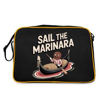 Sail the Marinara Fun Design - Retro Bag - black/gold - Back