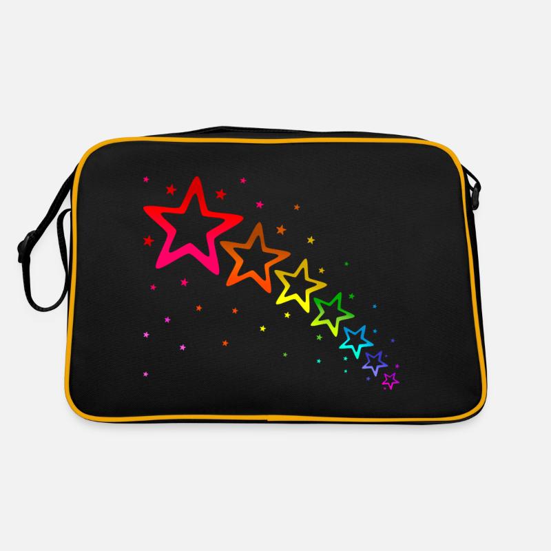 bunte Sterne Regenbogenfarben Retro Tasche