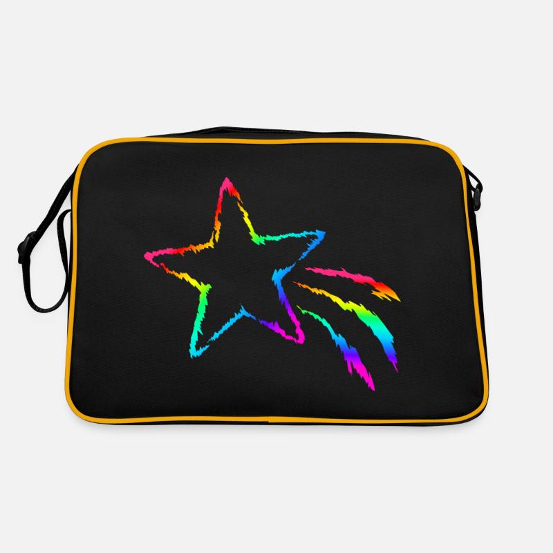 Sternschnuppe - Retro Tasche - Schwarz/Gold
