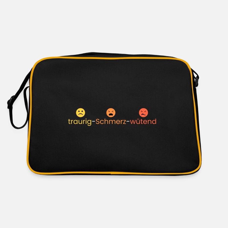 traurig - Schmerz - wütend Retro Tasche