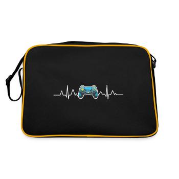 Computer Heartbeat Gaming Pc Gamer Gaming - Retro Bag - black/gold - Back