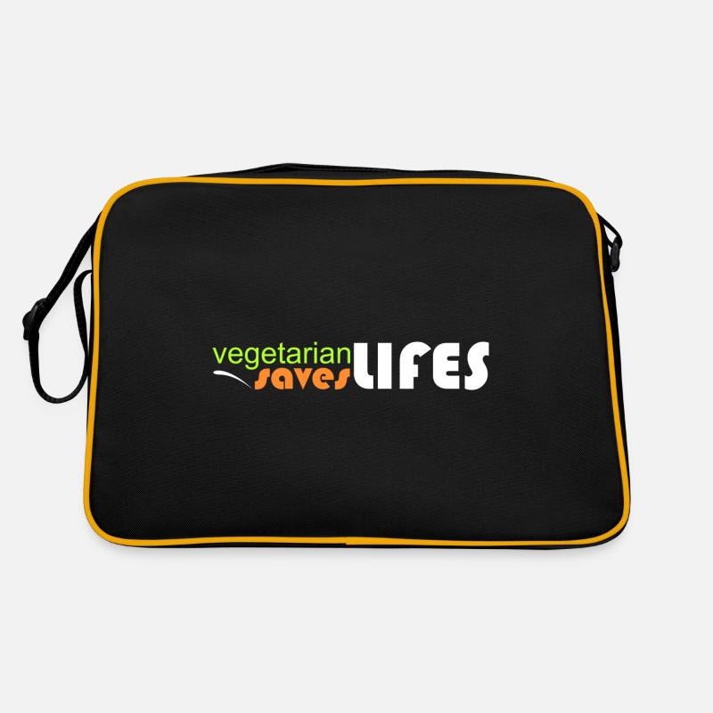 vegetarisch - rettet Leben Retro Tasche