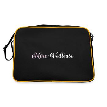 Mère-veilleuse. cadeau Maman. - Sac Retro - noir/or - Dos