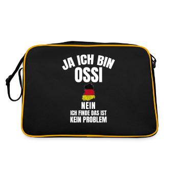 Original Ossi: Kult aus dem Osten – Ossi-Design - Retro Tasche - Schwarz/Gold - Hinten
