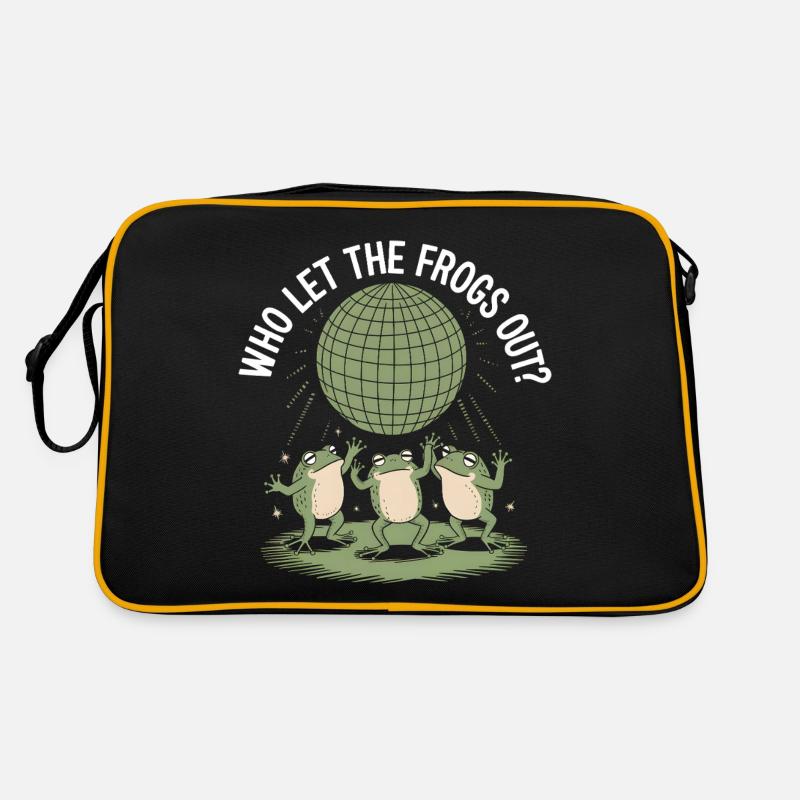 Qui a laissé sortir les Frogs ? - Autocollant de grenouille mignonne Sac Retro