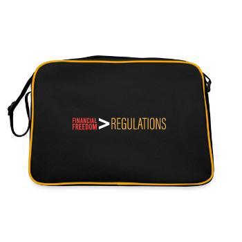Financial freedom>regulations - Retro Bag - black/gold - Back
