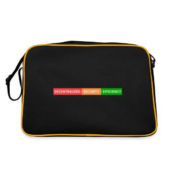 dezentral - Sicherheit - Retro Tasche - Schwarz/Gold - Hinten