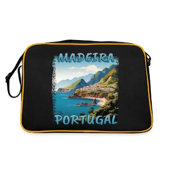 Portugal Madère Island Sunset Comic - Sac Retro - noir/or - Dos