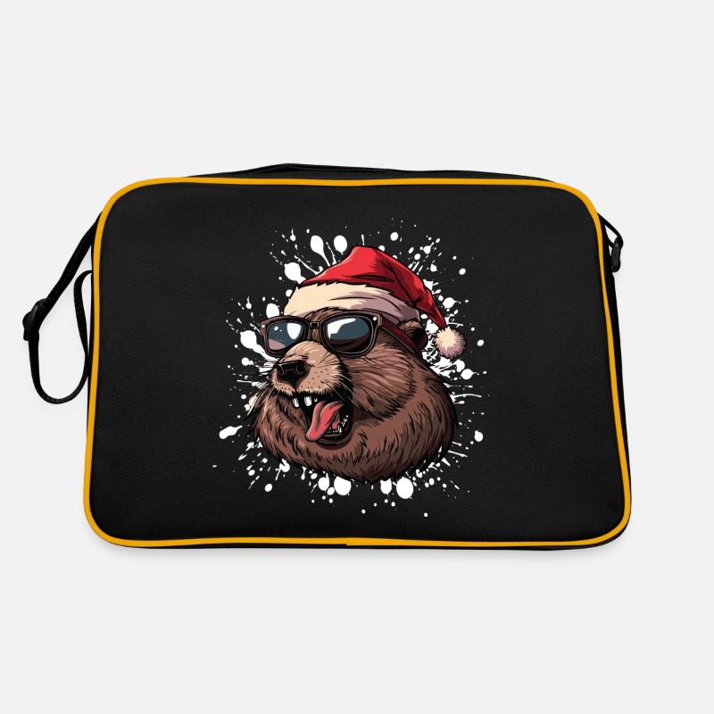 Castor Noël Drôle Sac Retro