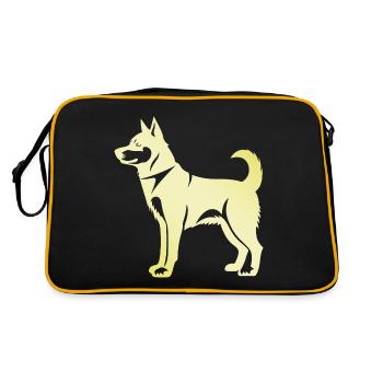 Silhouette de chien husky - Sac Retro - noir/or - Dos