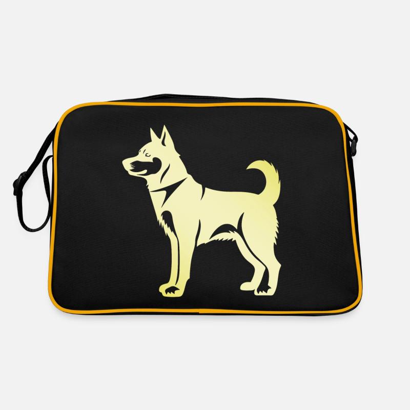 Husky Hund Silhouette Retro Tasche