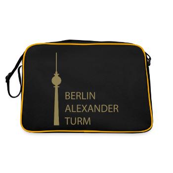 Drôle de tour de télévision de Berlin Parodie Minimal - Sac Retro - noir/or - Dos