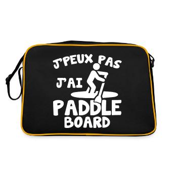J peux pas j ai paddle board humour cadeau - Sac Retro - noir/or - Dos