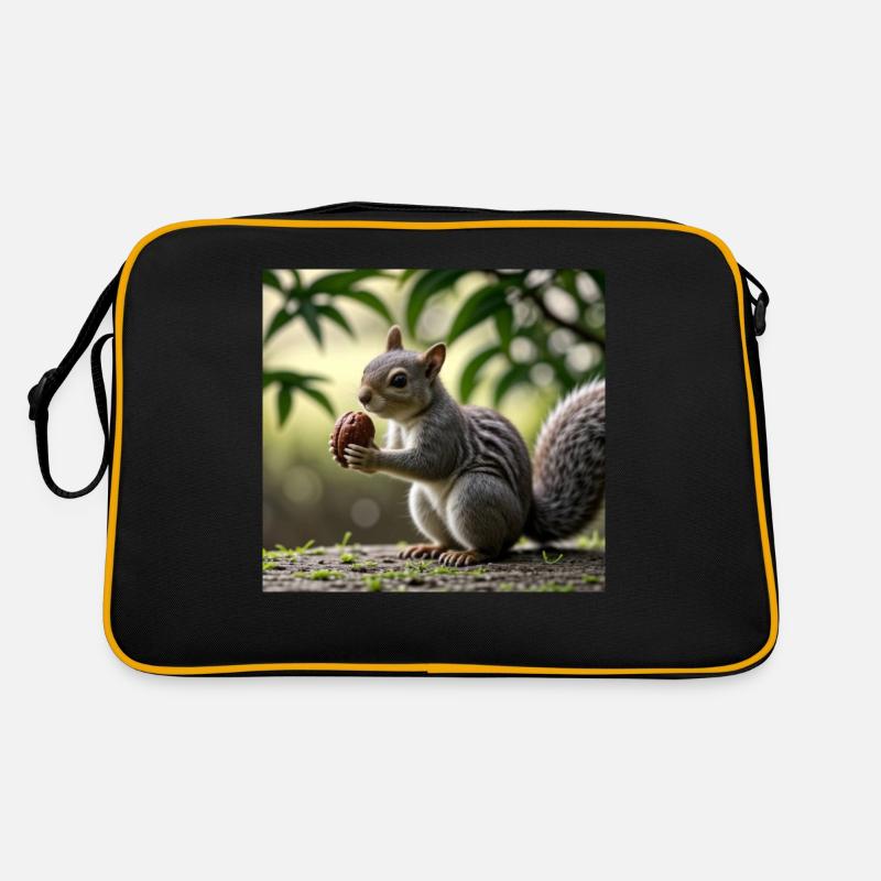 Squirrel with nut - Eichhörnchen mit Nuss Retro Bag