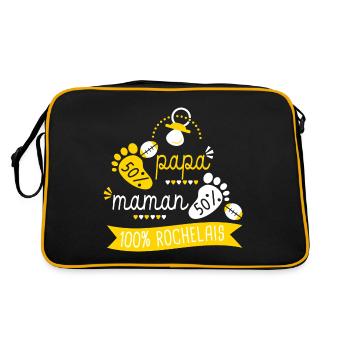 Rugby bébé supporter Rugby La Rochelle Rochelais - Sac Retro - noir/or - Dos