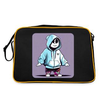 Cool ghost in hoodie - Retro Bag - black/gold - Back